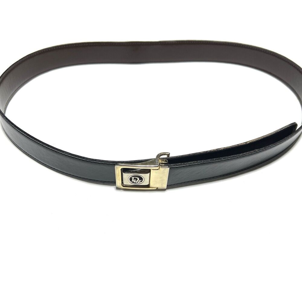 Vintage Christian Dior Men’s Reversible Belt Size Small 30 Black Brown